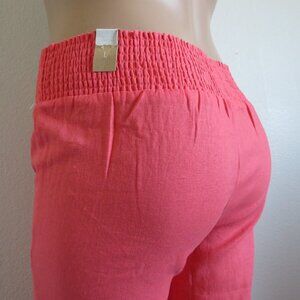 MAURICES Jeans Women's LINEN Pull On Flare Pants Size L Fits Plus Size 14 NWT